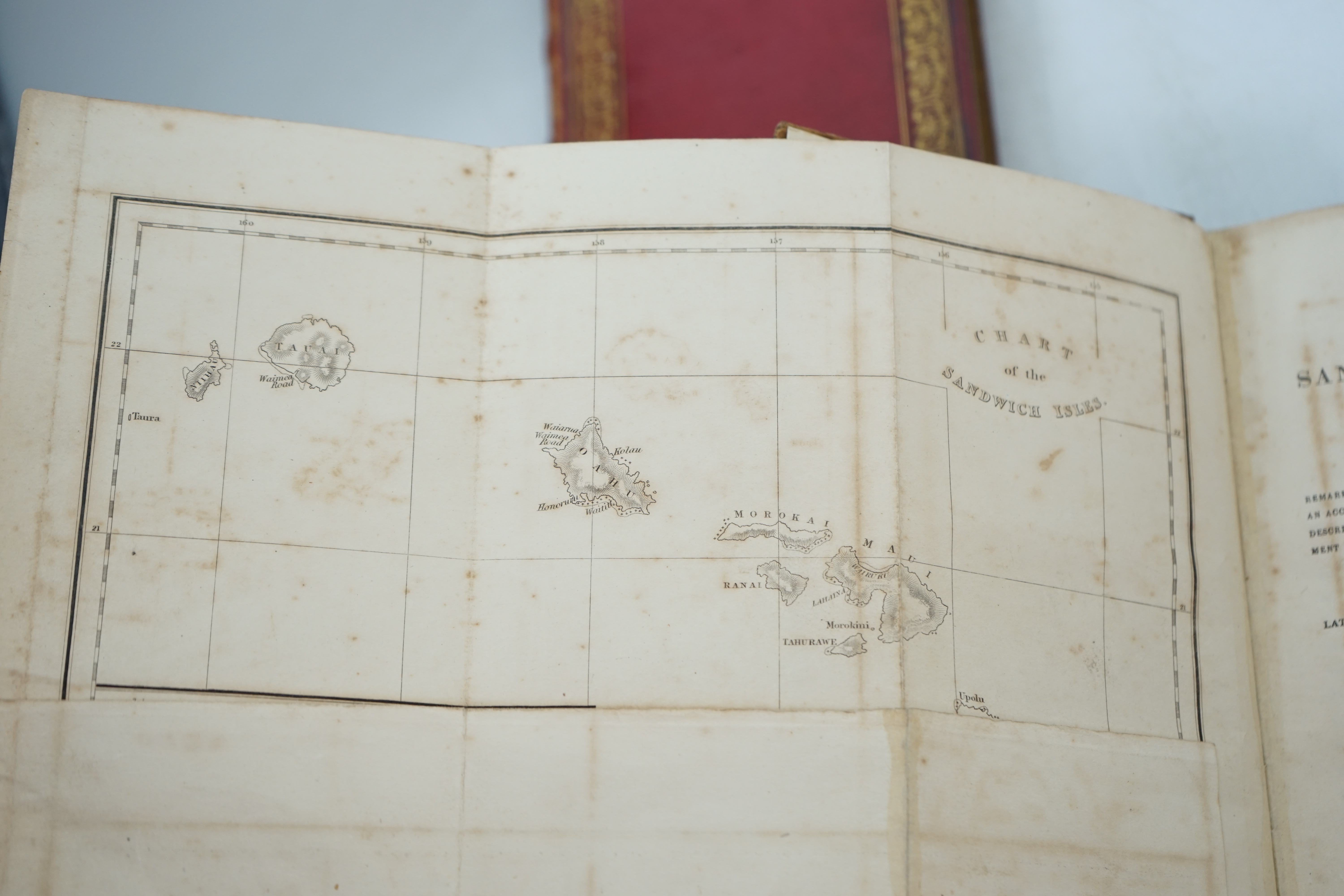 Stewart, Charles Samuel - Journal of a Residence in the Sandwich Islands, during the years 1823, 1824, and 1825, 3rd edition, 8vo, rebound cloth, with 1 folded engraved map and 1 plate (of 3), H. Fisher, Son, & P.Jackson